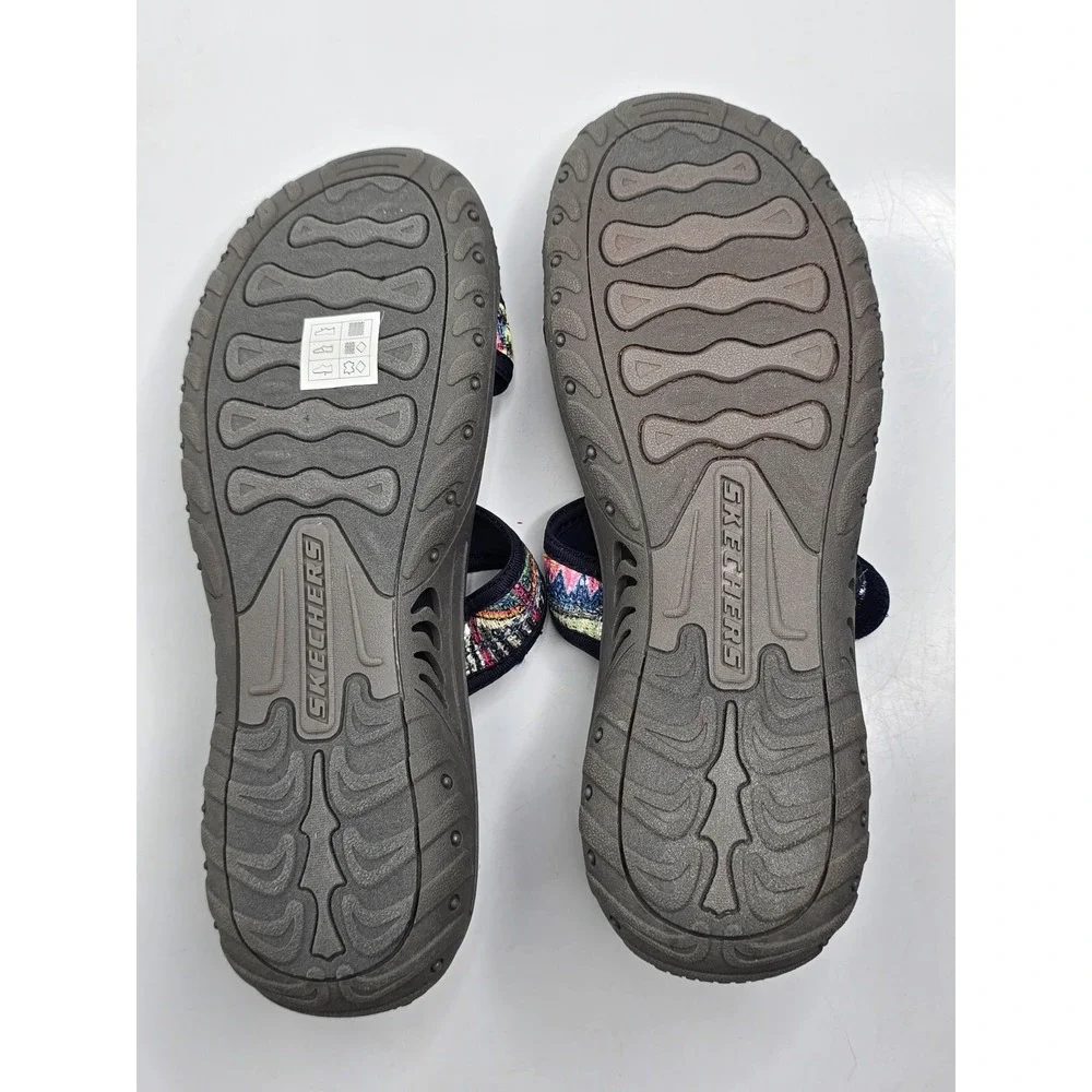 Skechers Sandals Womens 10 Reggae Sequence Slide T Strap Slip On Casual 41115